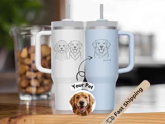 Customized Pet Tumbler - Engraved on Stanley