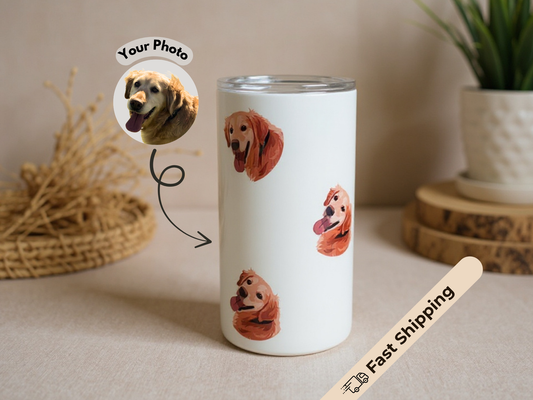 Colored Custom Pet Portrait Tumbler