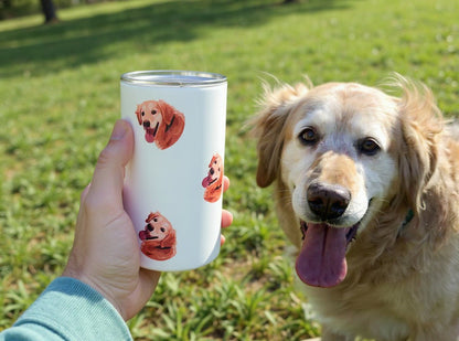 Colored Custom Pet Portrait Tumbler
