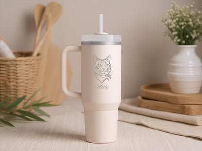 Customized Pet Tumbler - Engraved on Stanley