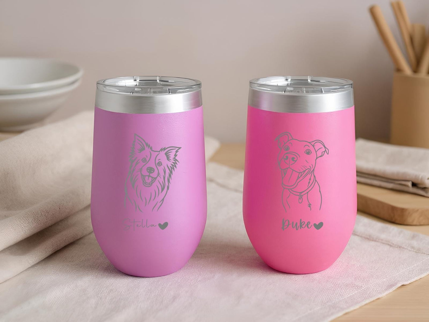 Custom Pet Tumbler from Your Pet Photo, Personalized for Dog Owner, Dog Mom/Dad Gift