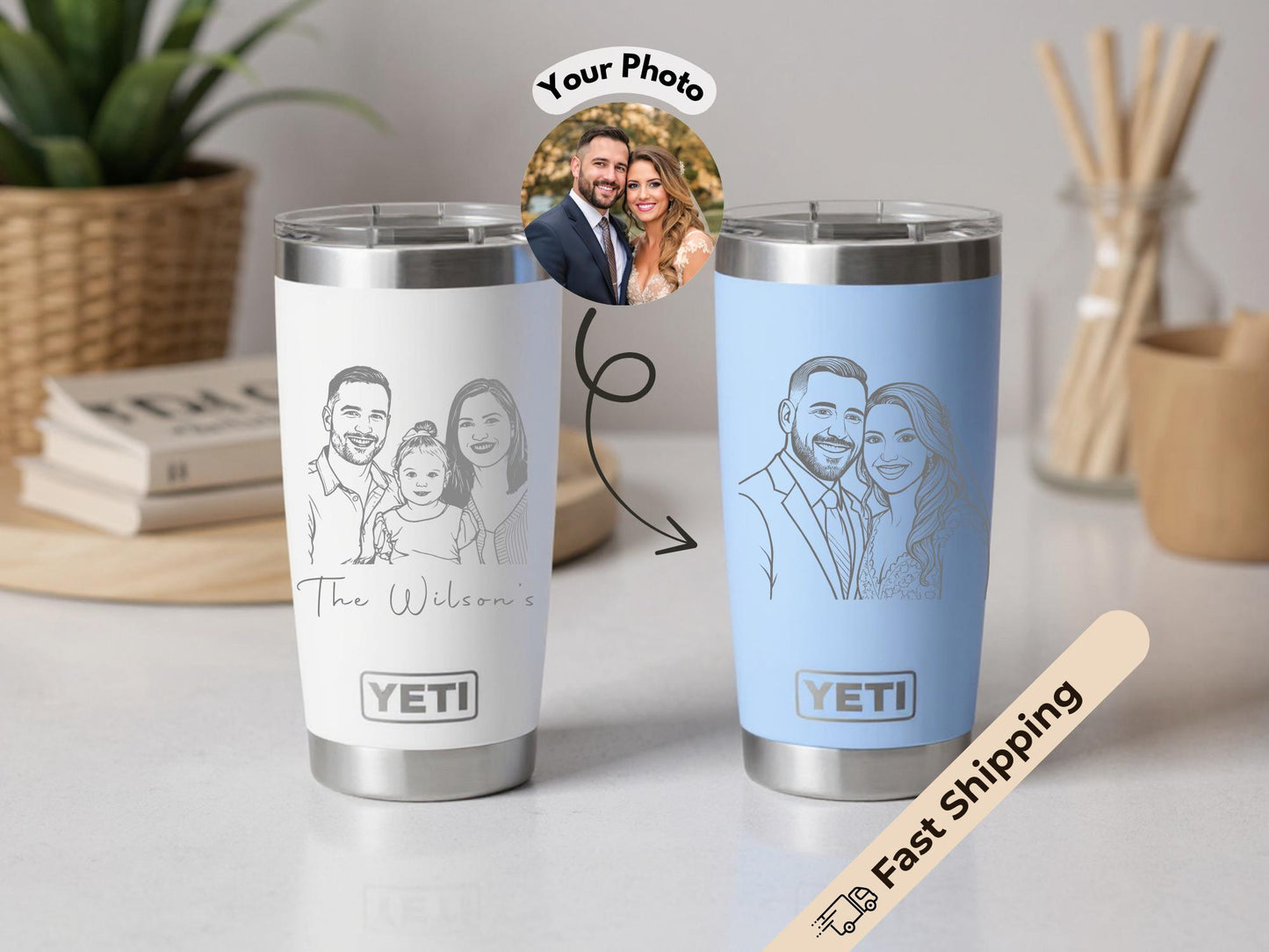 Custom Tumbler from Photo – Engraved on YETI Tumbler