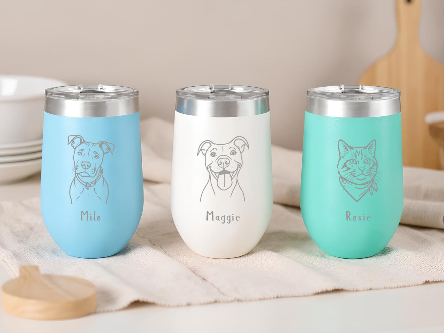 Custom Pet Tumbler from Your Pet Photo, Personalized for Dog Owner, Dog Mom/Dad Gift