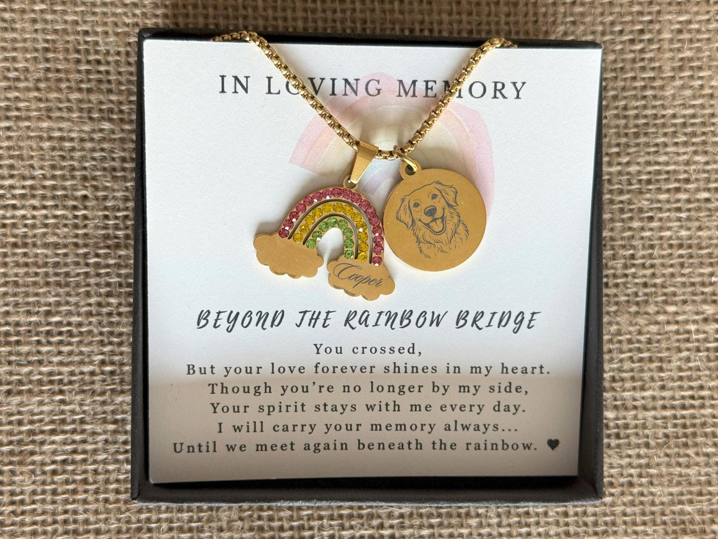 Custom Pet Portrait Necklace, Pet Name Necklace, Pet Loss Grief Gift, Pet Memorial Necklace, Personalized Pet Jewelry