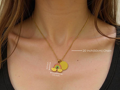 Custom Pet Portrait Necklace, Pet Name Necklace, Pet Loss Grief Gift, Rainbow Necklace, Pet Memorial Necklace, Personalized Pet Jewelry