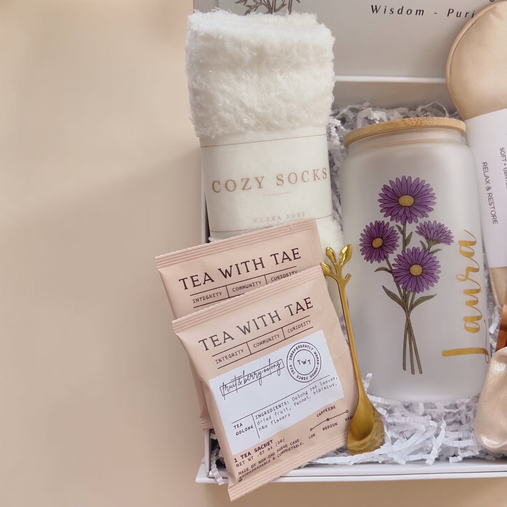 Personalized birth month flower gift box – Spa Day video